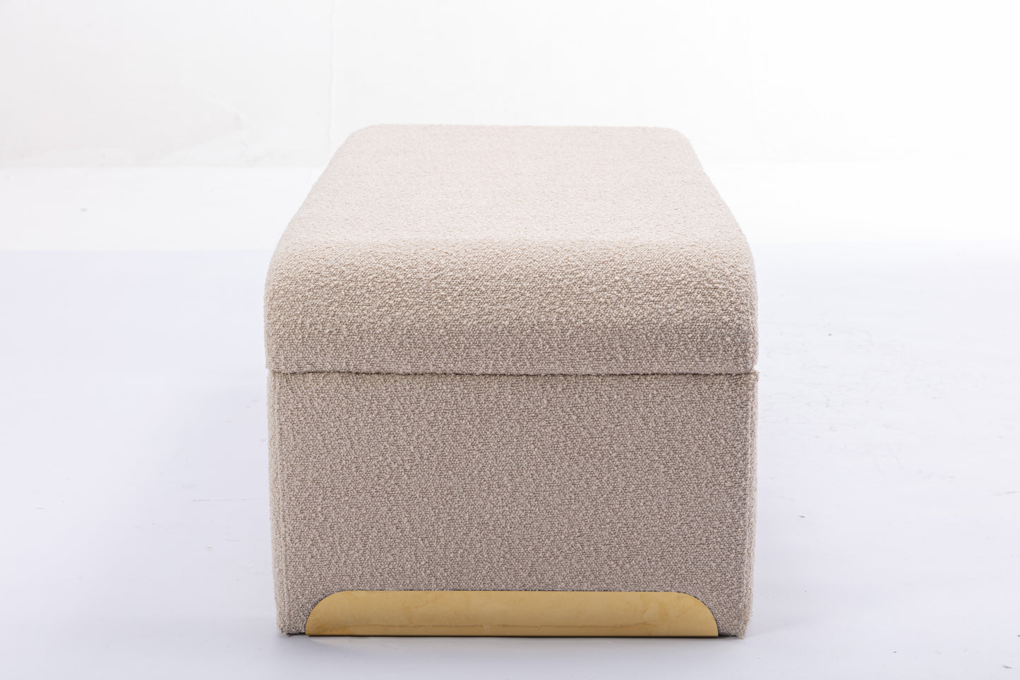 Warmsprings Mid-Century Boucle Fabric Ottoman Bench