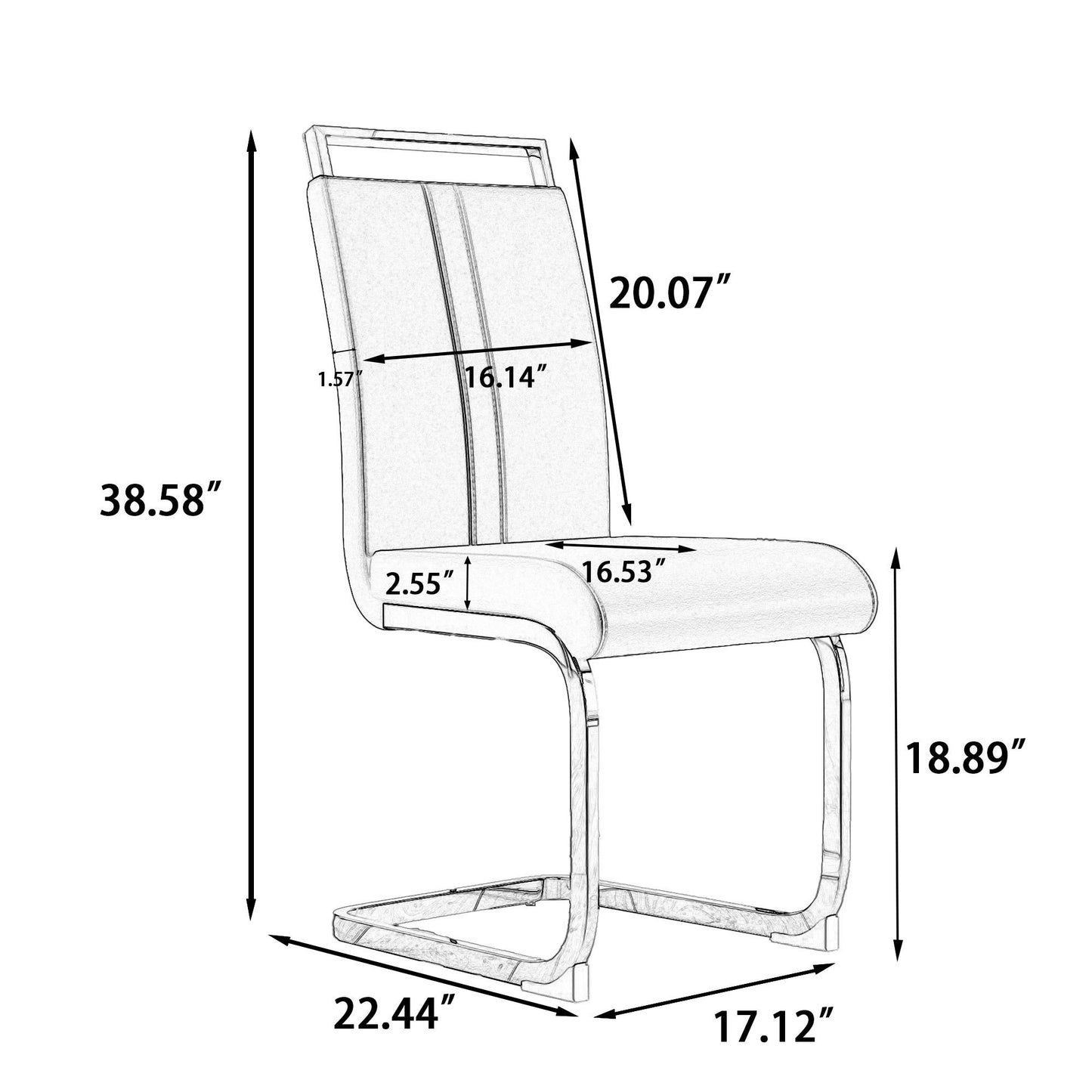 Lula Modern C-shaped PU Leather Chairs