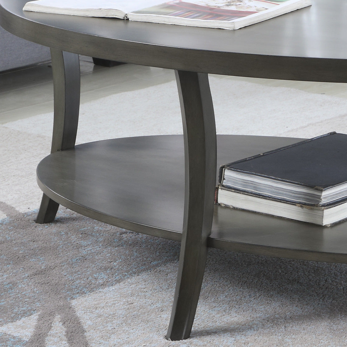 Justo Contemporary Oval Shelf Coffee Table