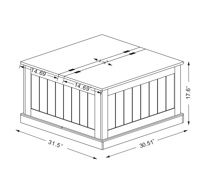 Elmcrest Craftsman Farmhouse Lift Coffee Table