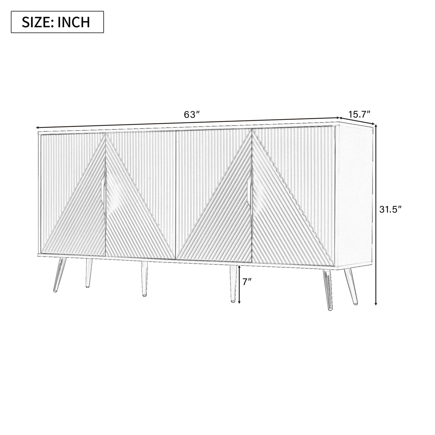 Centerville Contemporary Stylish Wave Sideboard
