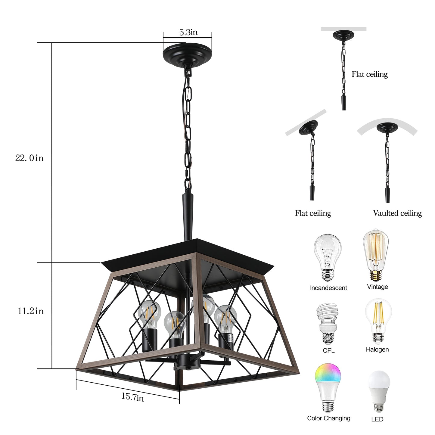 Silverleaf Industrial Farmhouse Chandelier
