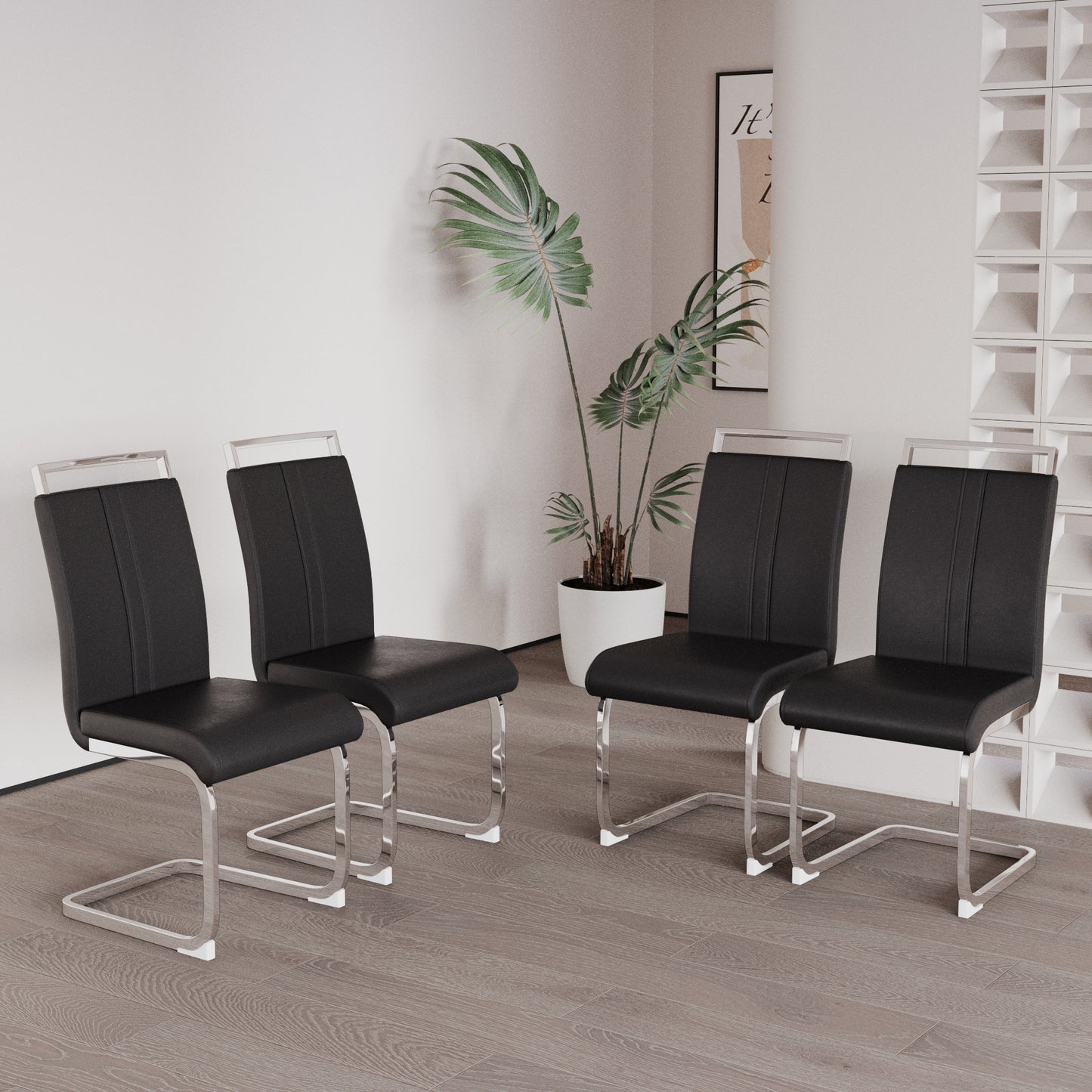 Lula Modern C-shaped PU Leather Chairs