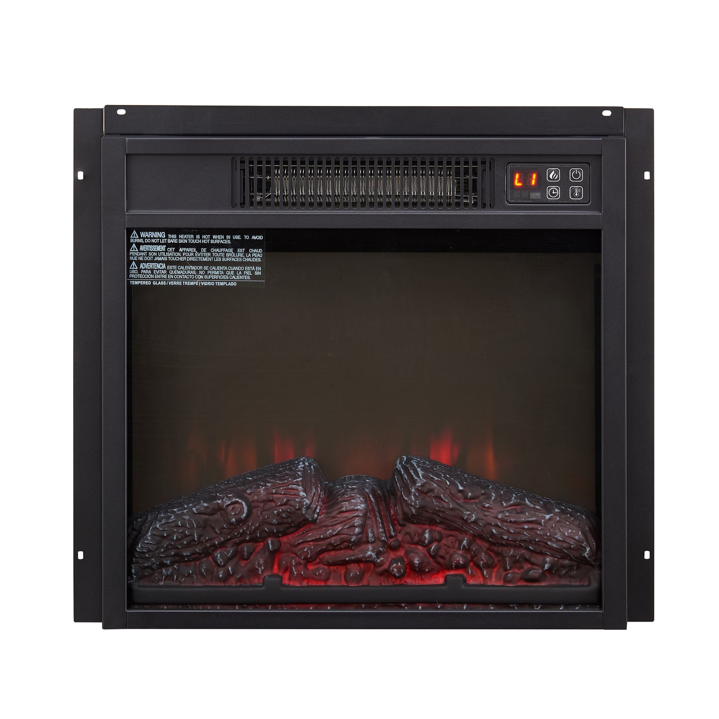 Justo Contemporary Velvet Electric Fireplace Insert