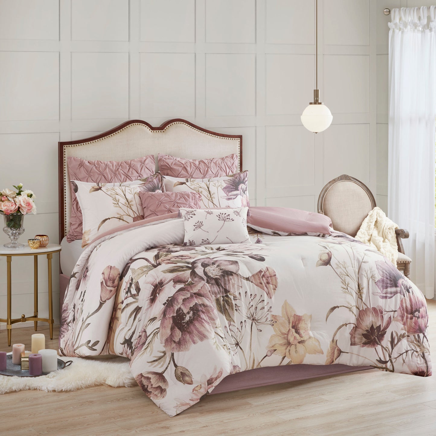 Amity Contemporary Blush Cotton Comforter Set