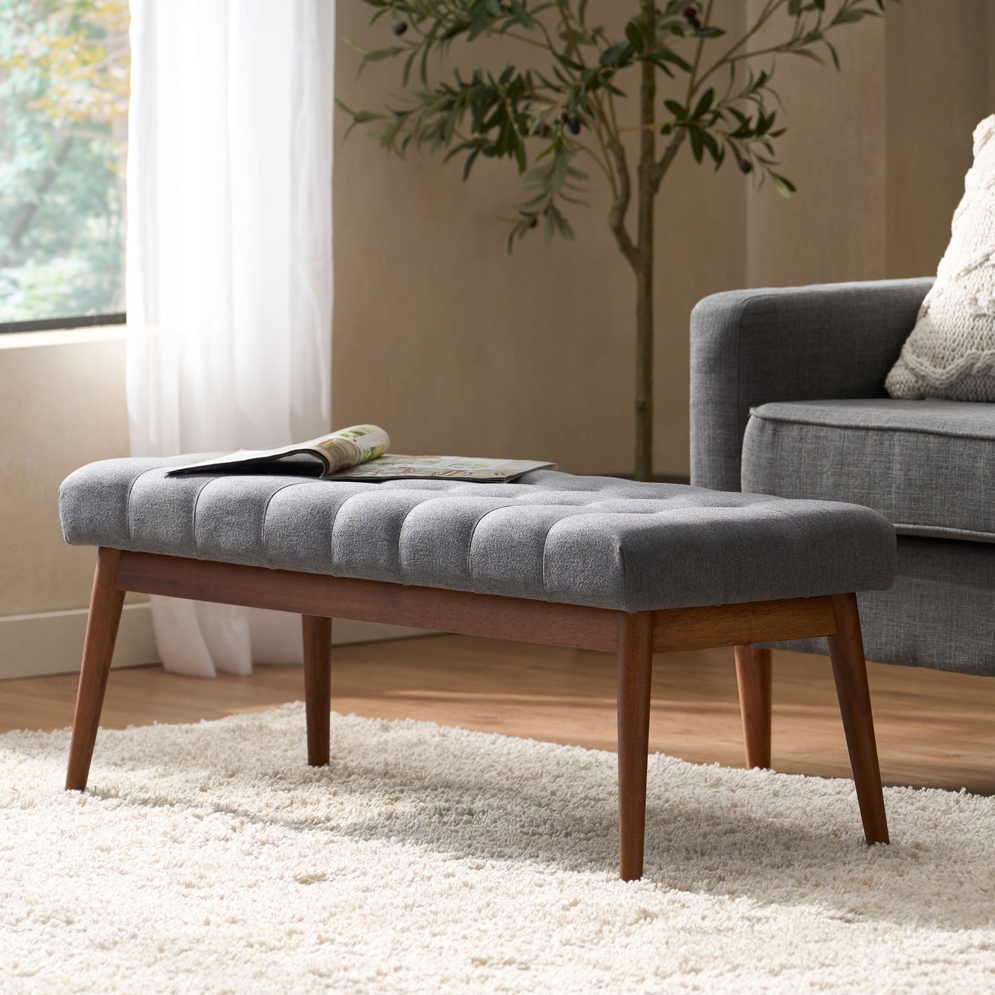 Bartholomew Modern Fabric Ottoman