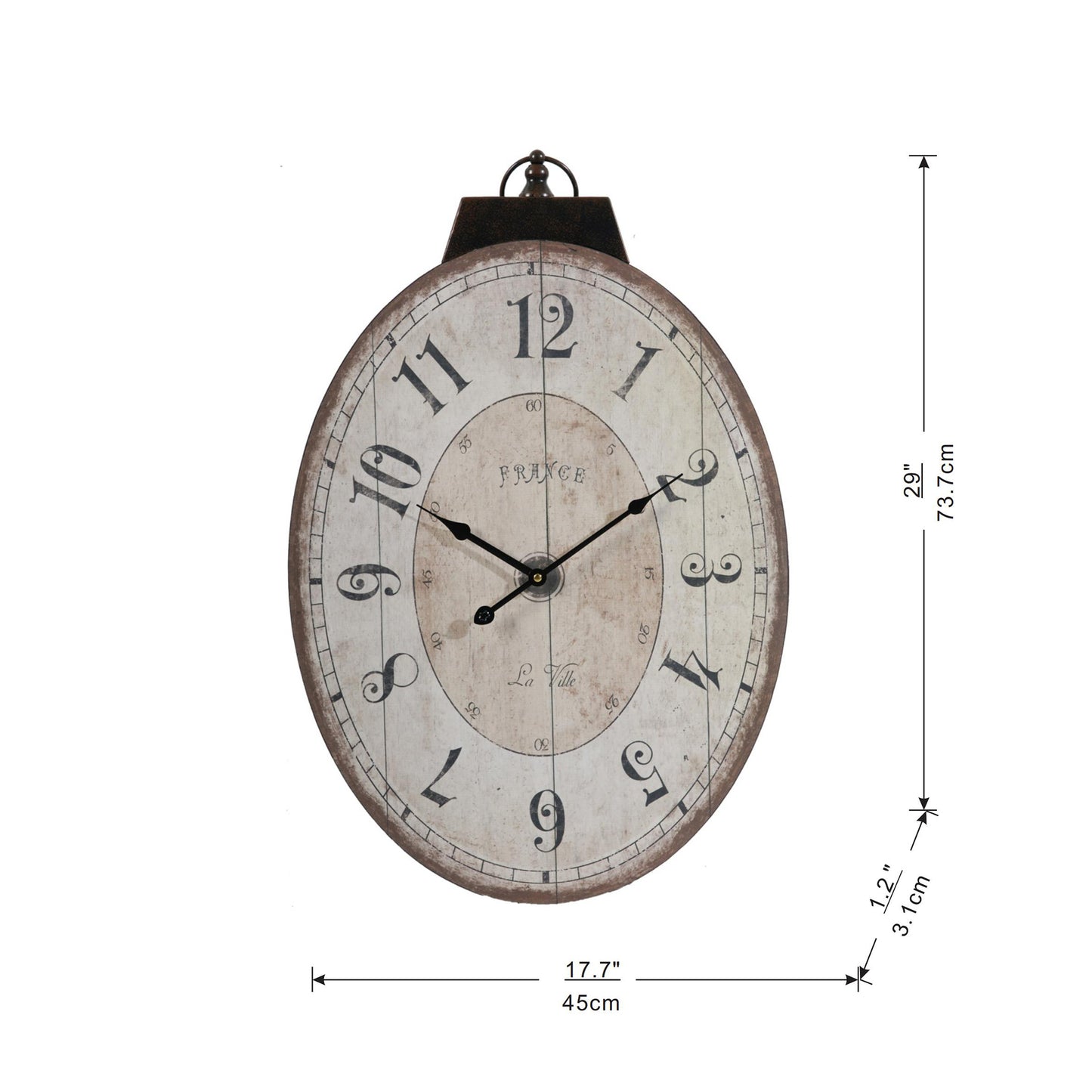 Amity Traditional Oval Wall Clock