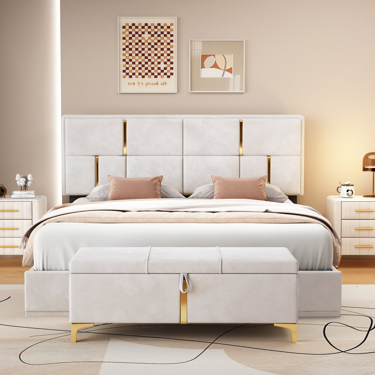 Westport Contemporary 2-Pieces Bedroom Sets Storage