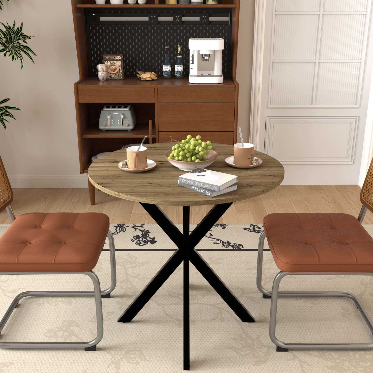 Sonoma Mid-Century Velvet Circle Dining Table