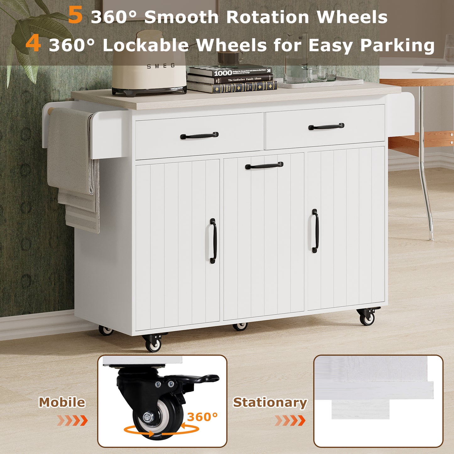 Calista Modern Kitchen Dining Storage Island