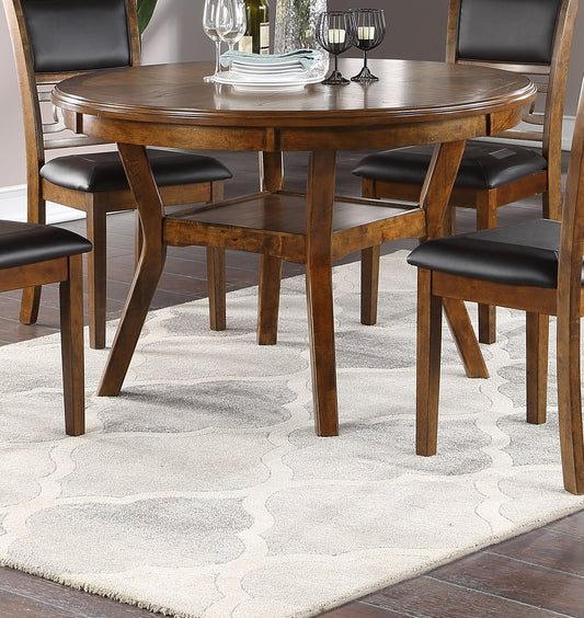 Marites Modern Round Dining Table with Shelf