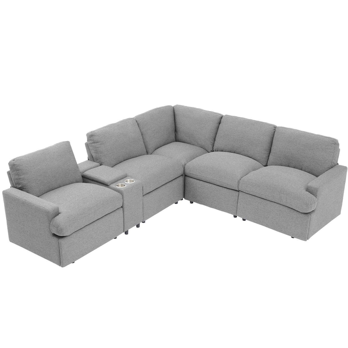 Marcel Contemporary Velvet Recliner Sectional