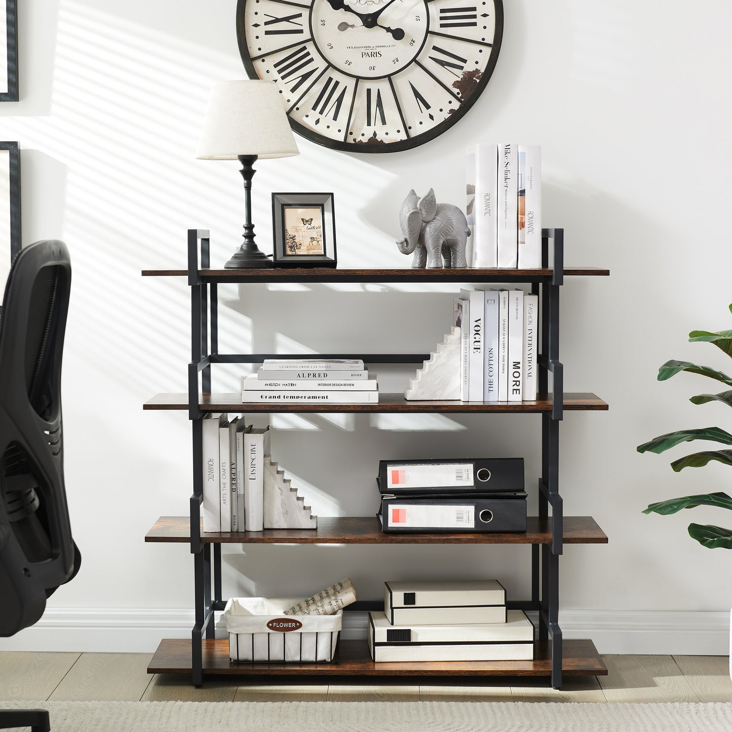 Marcel Modern Rustic Bookshelf Freestanding