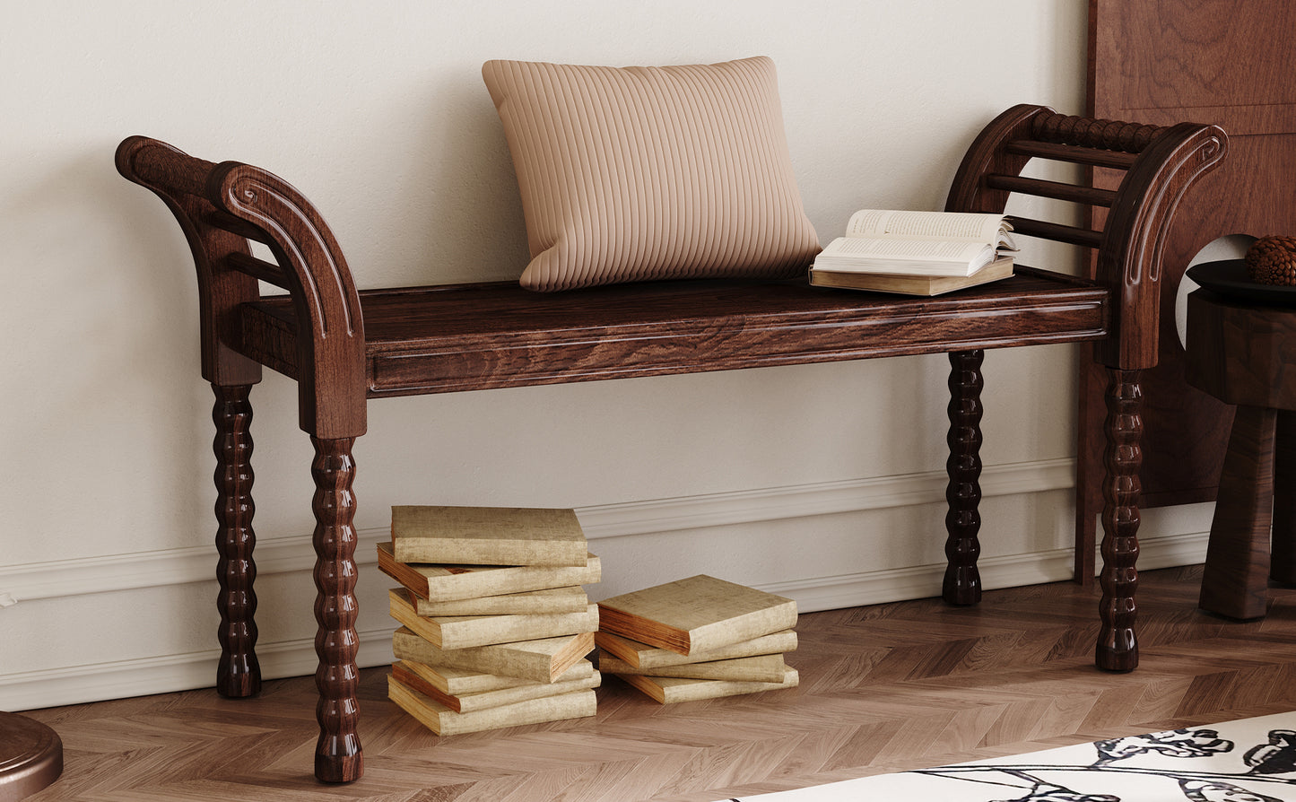 Warmsprings Mid-Century Walnut Retro Bench