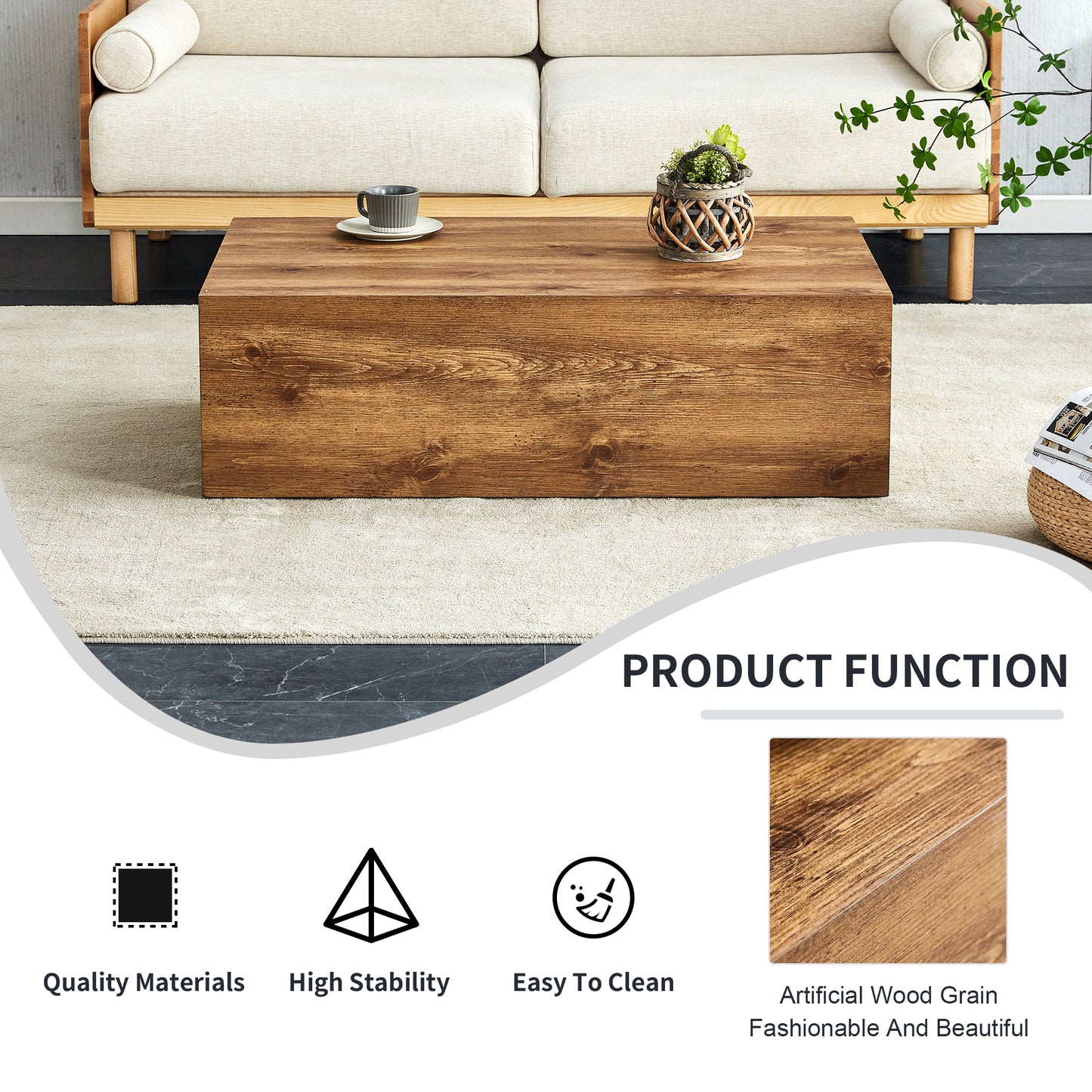 Sonoma Craftsman Wood Texture Table