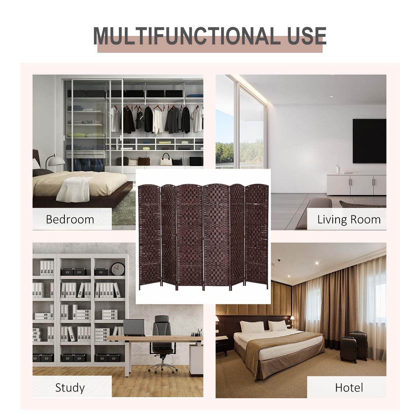 Centerville Craftsman Wicker Weave Room Divider