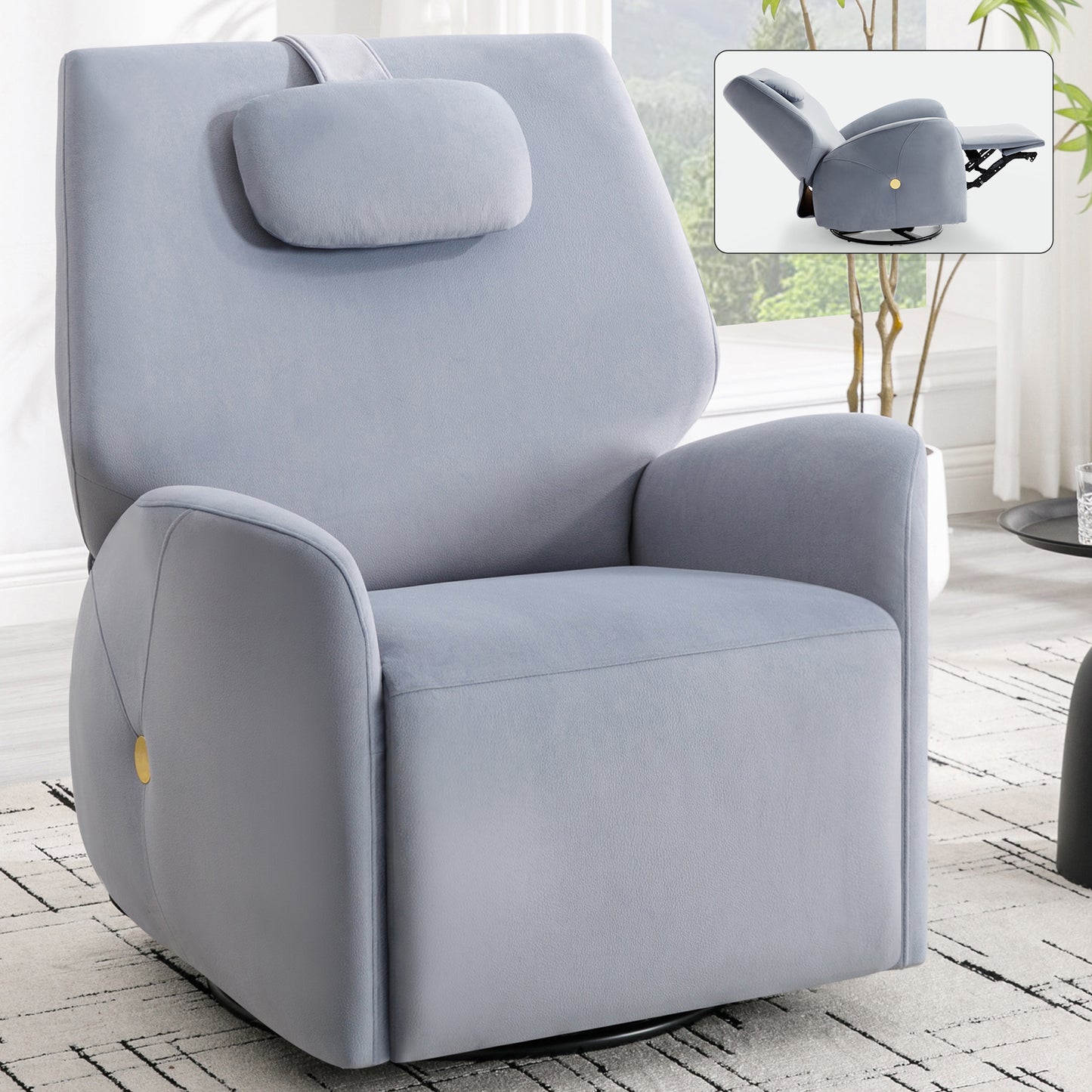 Warmsprings Modern Swivel Recliner Chair