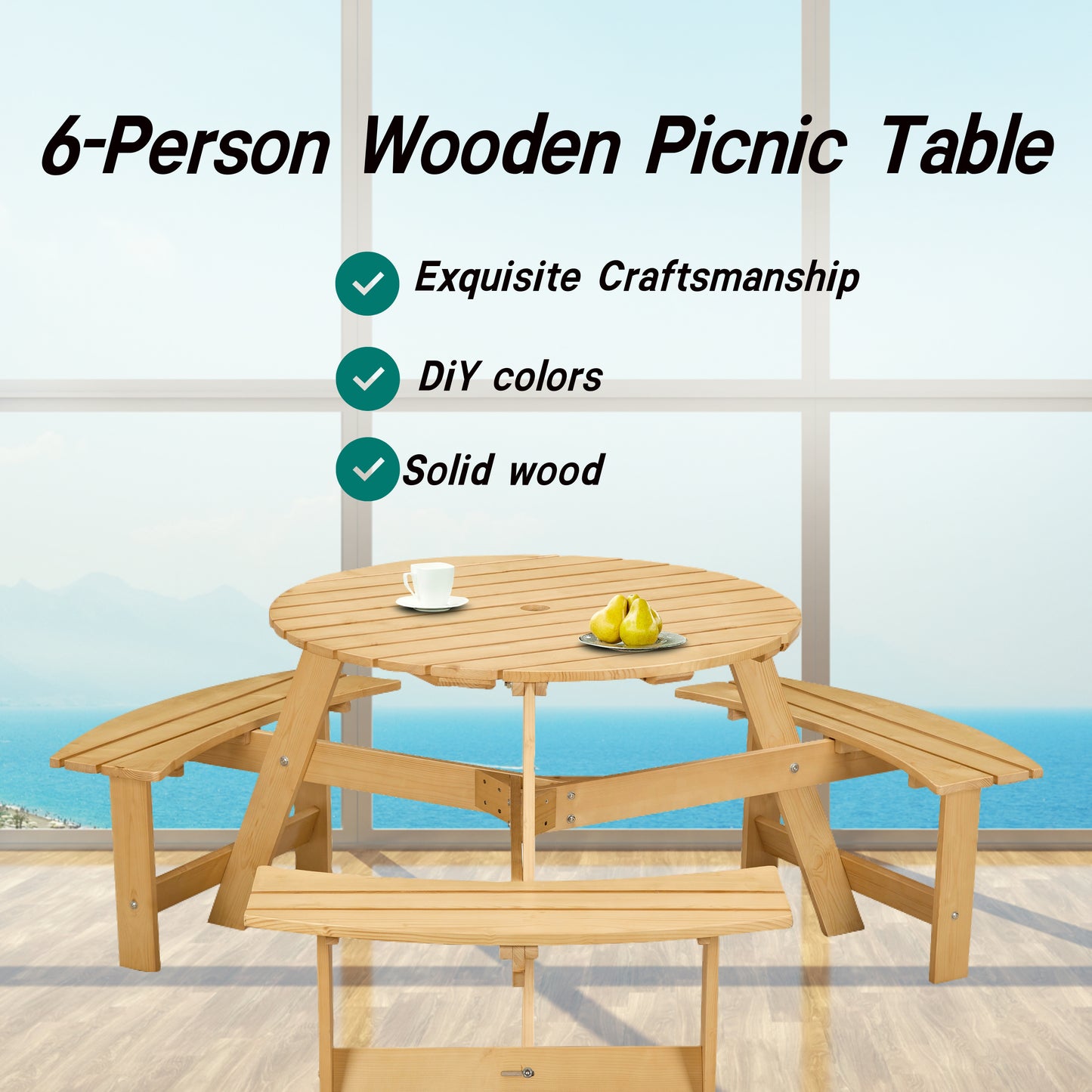 Centerville Contemporary Outdoor Picnic Table