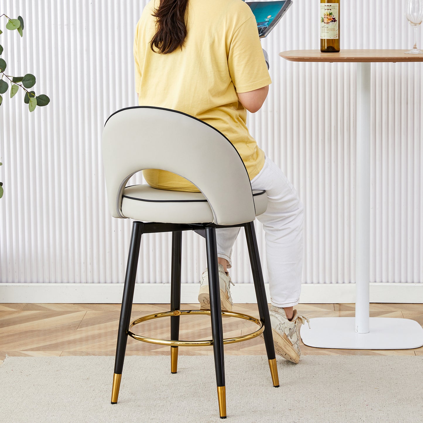 Eda Modern Rotating PU Dining Stool