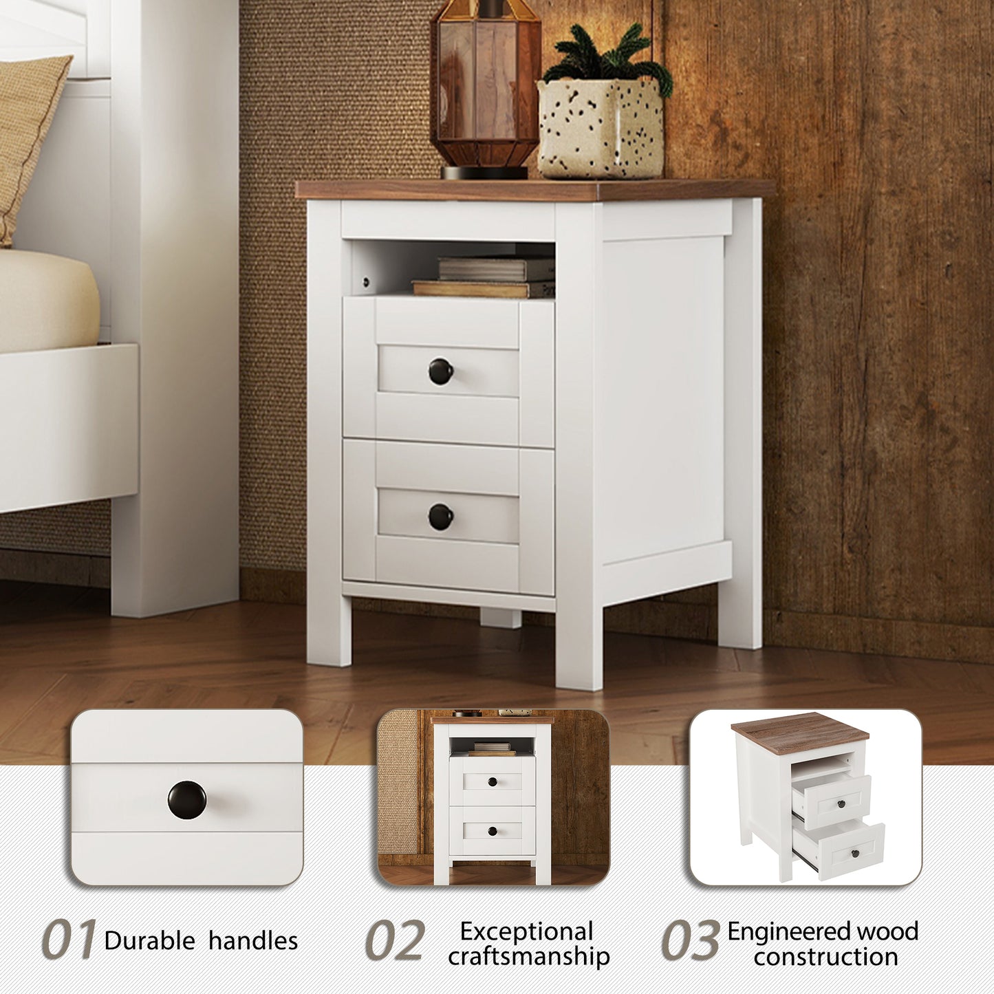 Somerset Craftsman Farmhouse 3-Pieces Bedroom Set