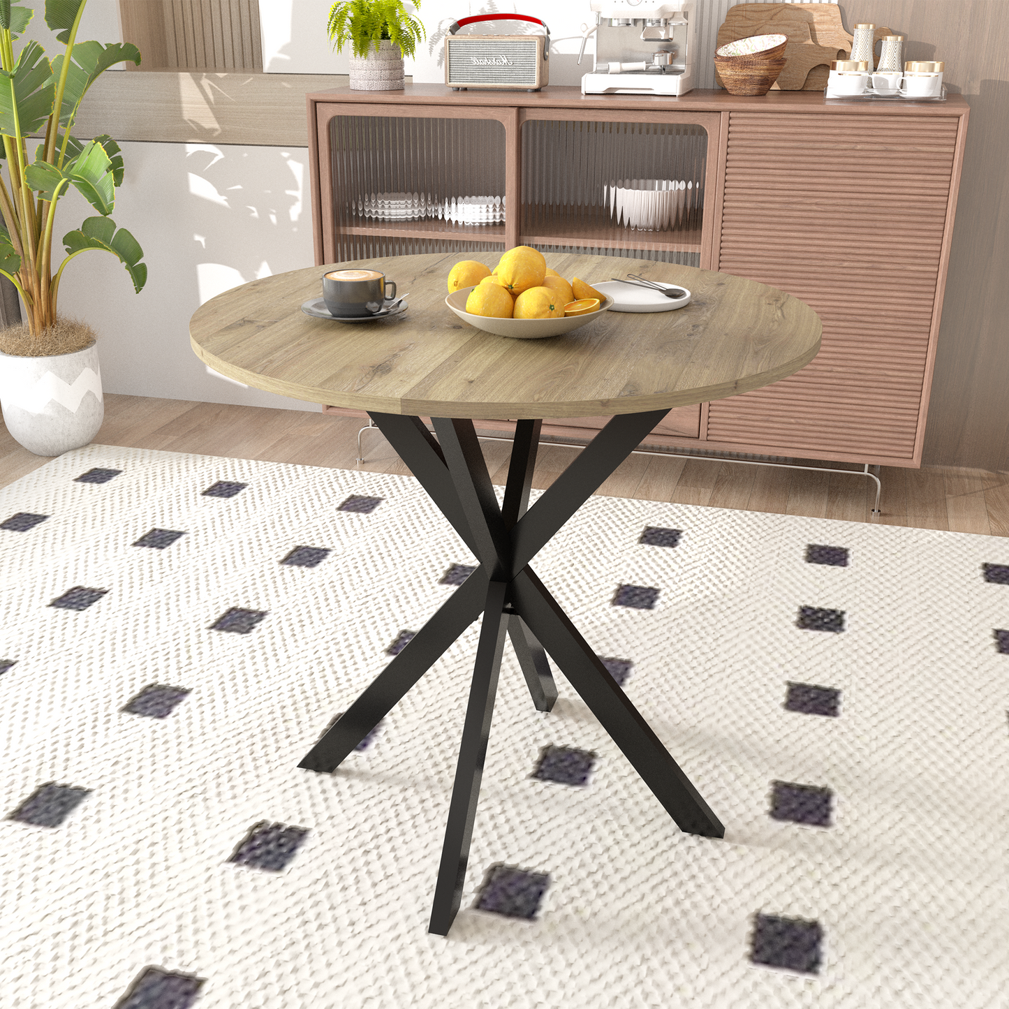 Sonoma Mid-Century Velvet Circle Dining Table