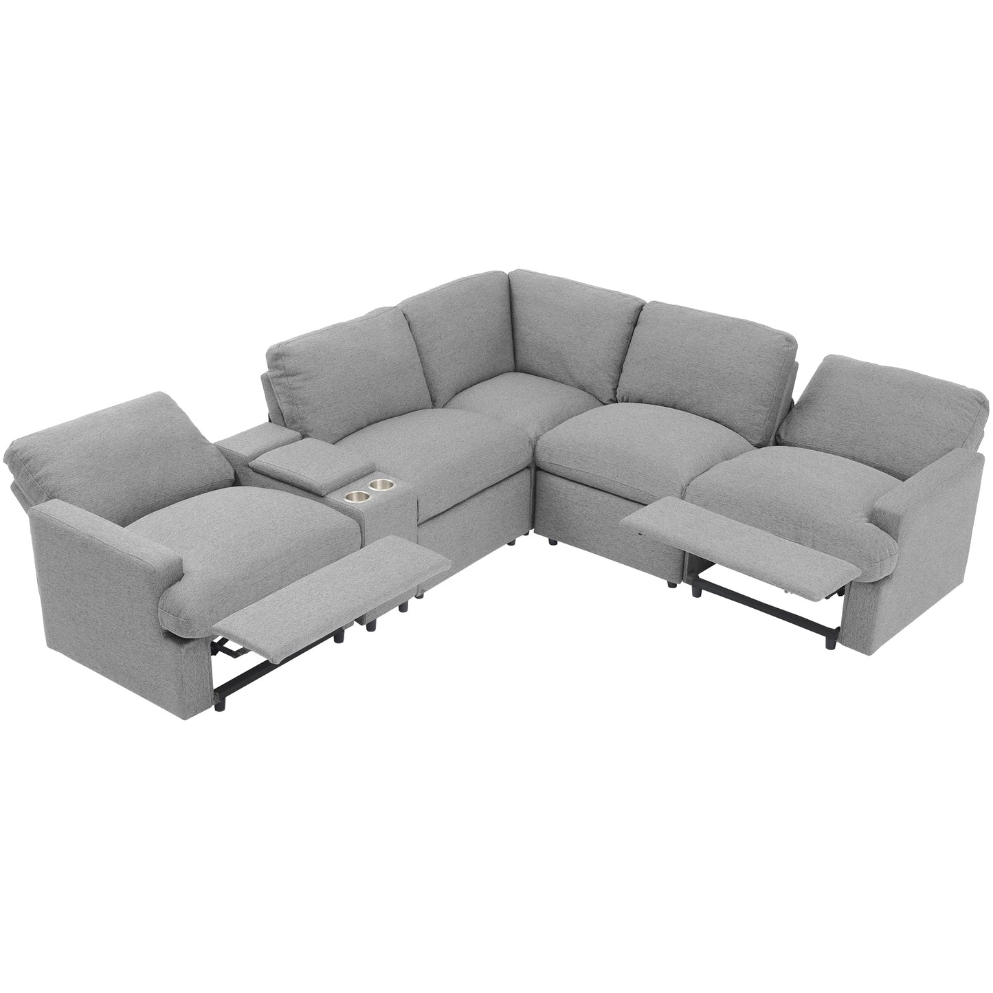 Marcel Contemporary Velvet Recliner Sectional