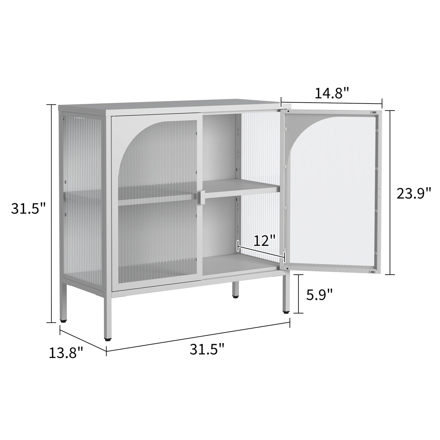 Sonoma Modern Accent Glass Storage Cabinet