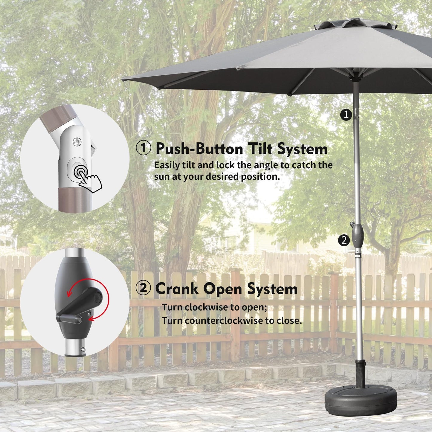 Cleo Modern Waterproof Patio Umbrella