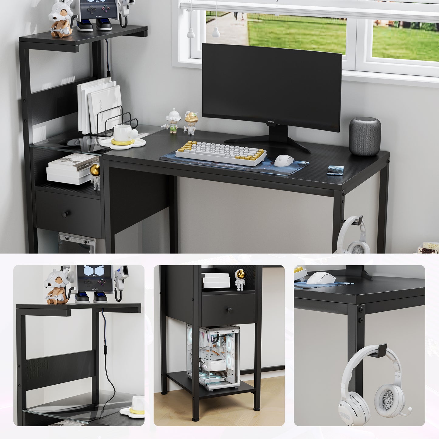 Silverleaf Modern USB Charging Desk