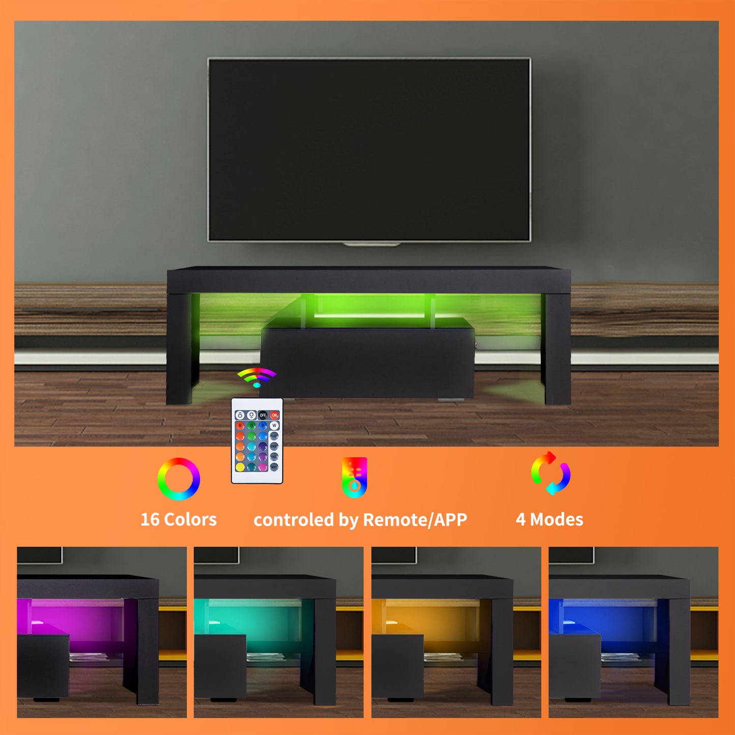 Healdsburg Modern Stand with Storage Entertainment Table