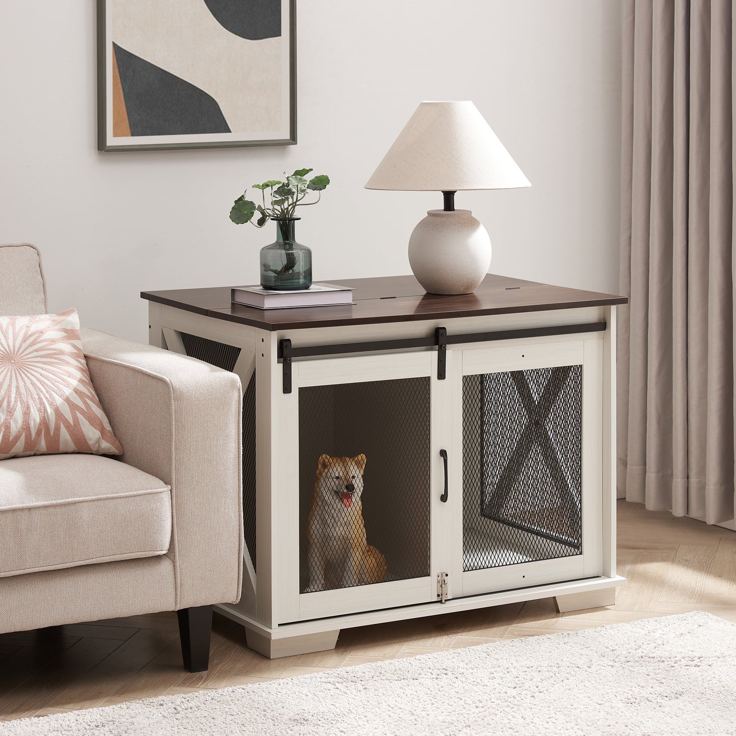 Healdsburg Craftsman Wooden Dog Crate Furniture