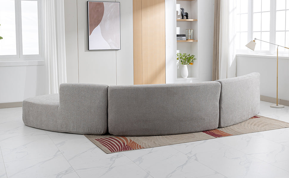 Healdsburg Contemporary Chenille Curved Sectional