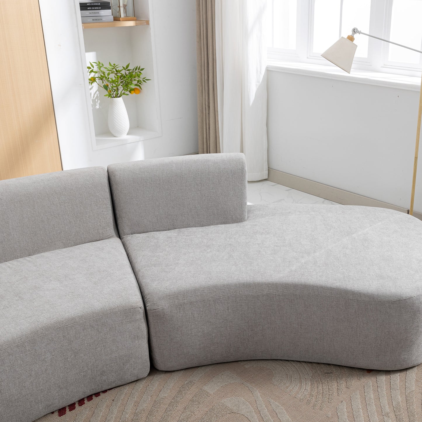Healdsburg Contemporary Chenille Curved Sectional