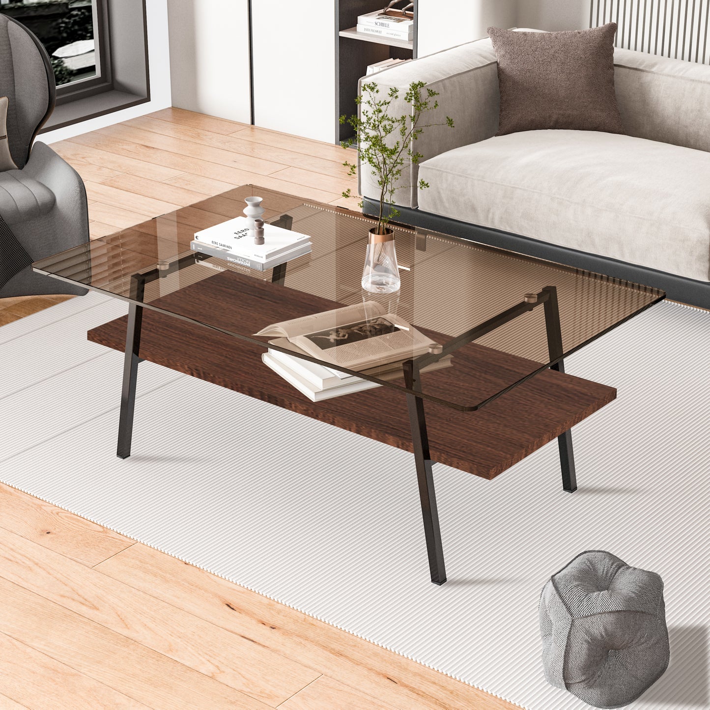 Calista Modern Metro Glass Coffee Table