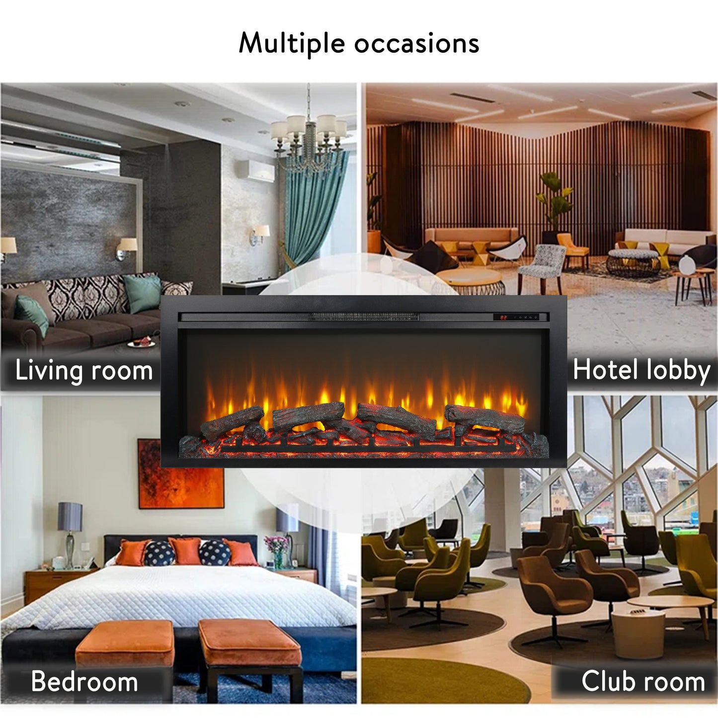 Marcel Contemporary Electric Wall Fireplace