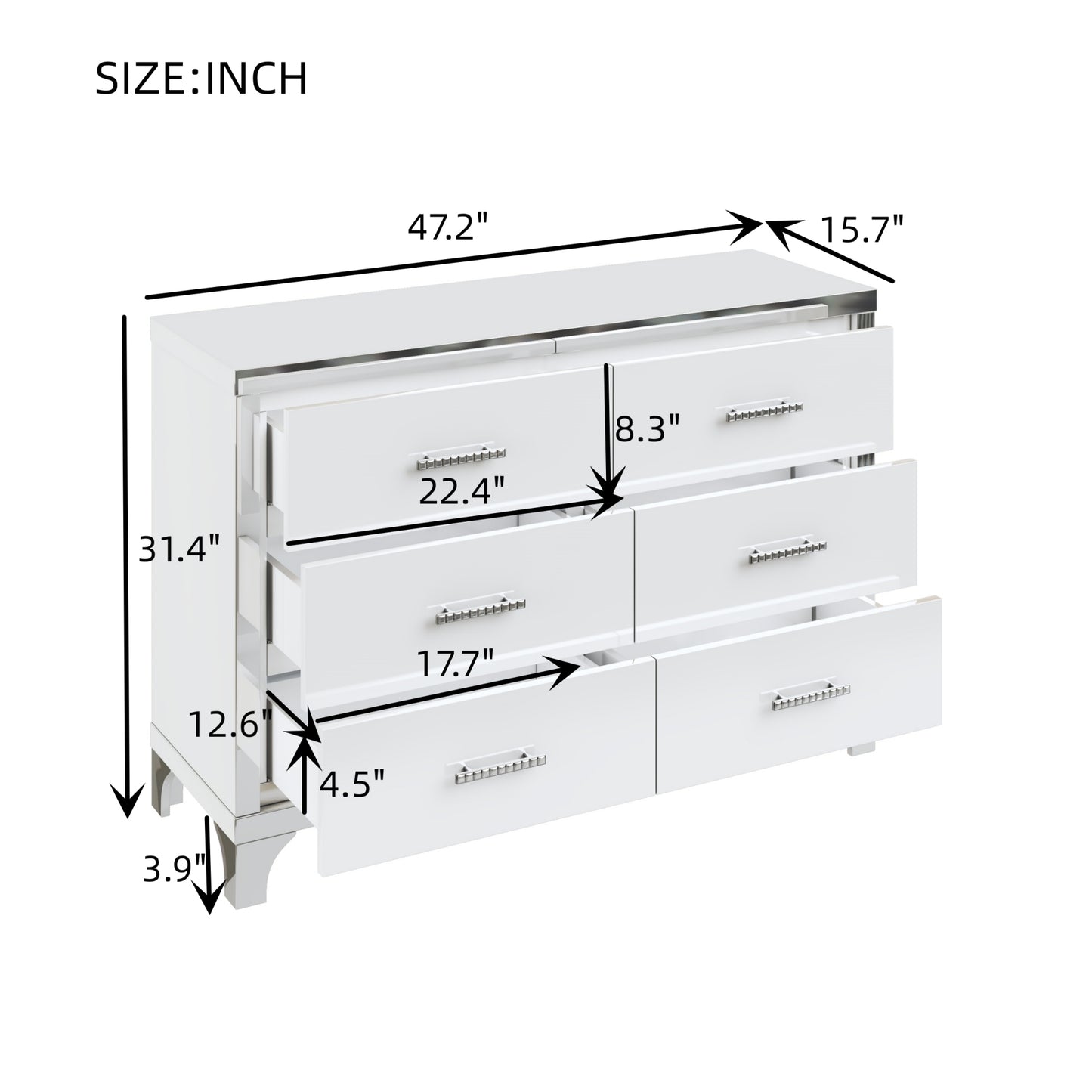Cleo Modern Mirrored Storage Cabinet