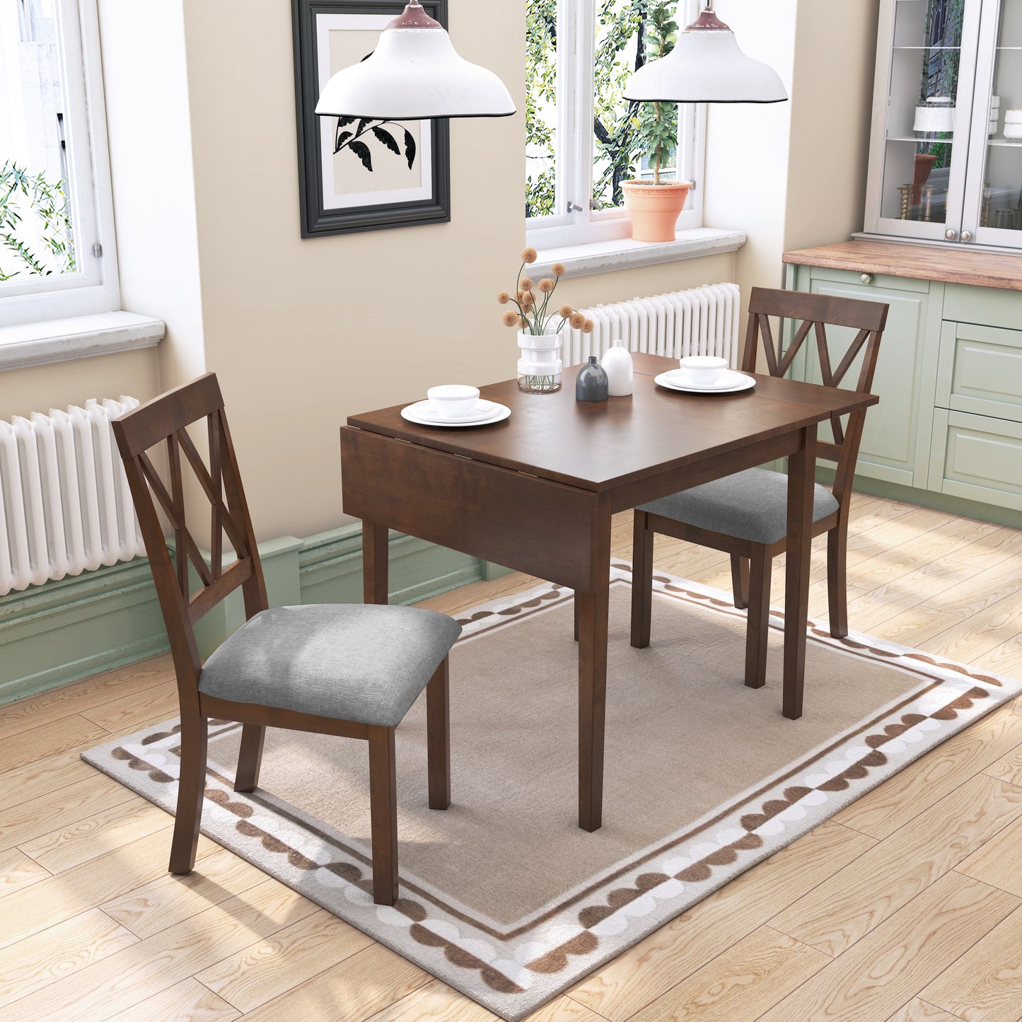 Ghivi Modern Drop Leaf Dining Set