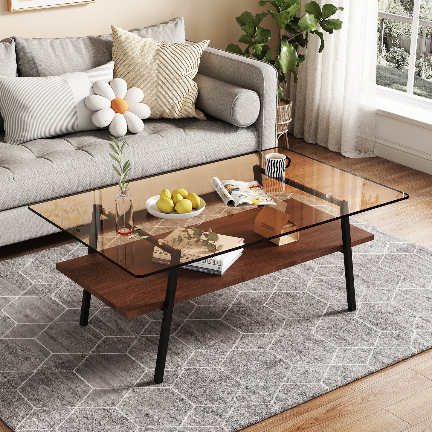 Calista Modern Metro Glass Coffee Table