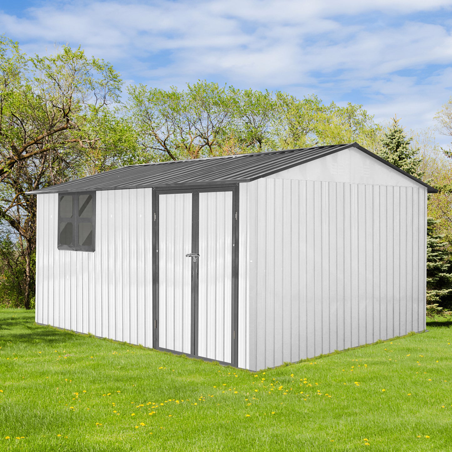Cleo Industrial Metal Garden Shed