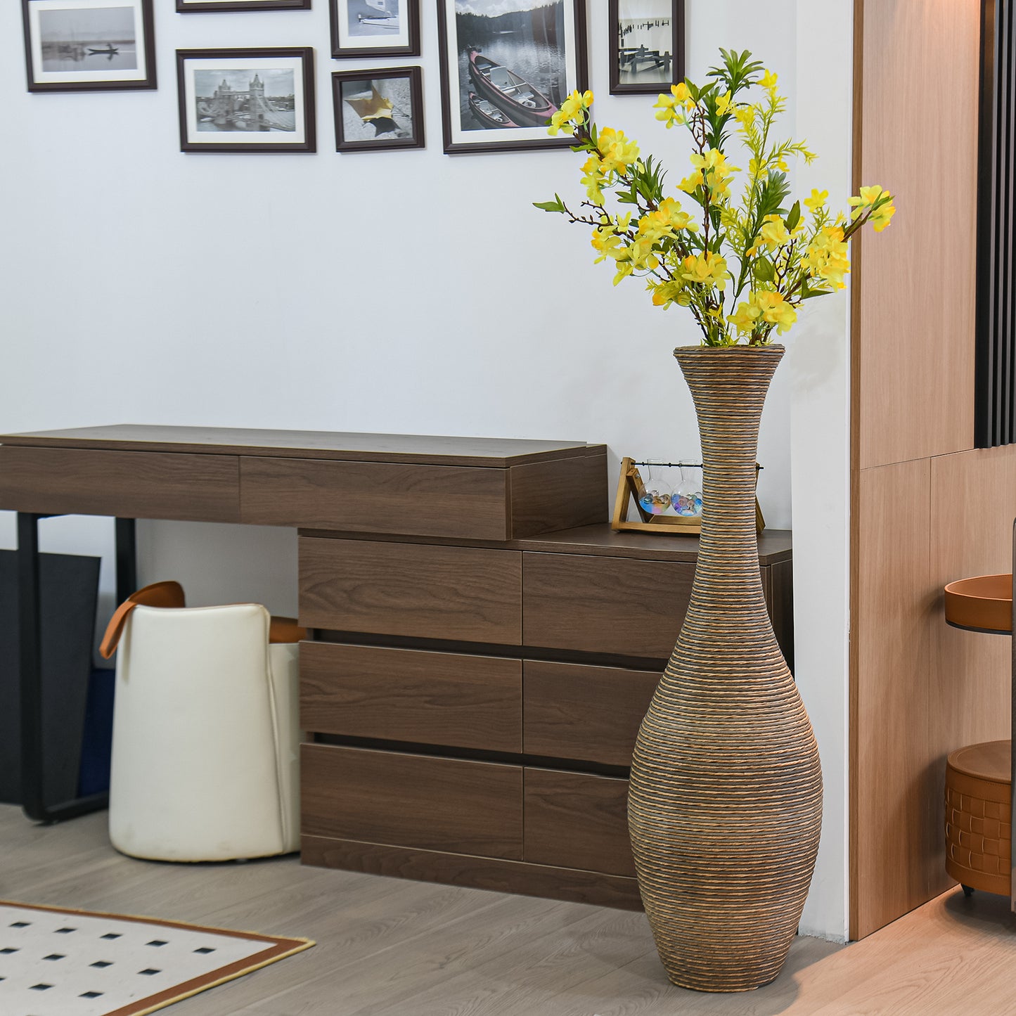 Westport Contemporary Rattan Floor Vase