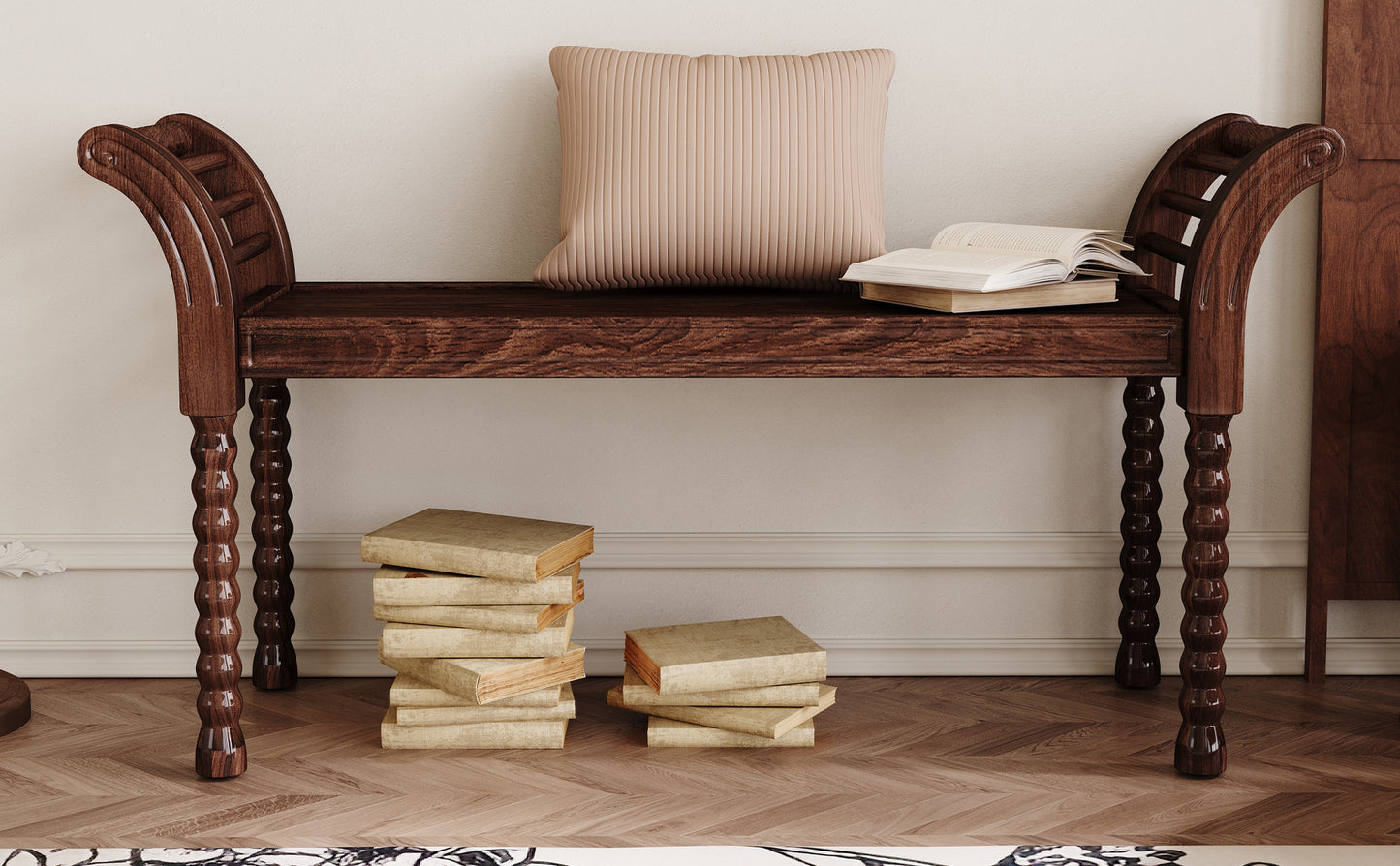 Warmsprings Mid-Century Walnut Retro Bench