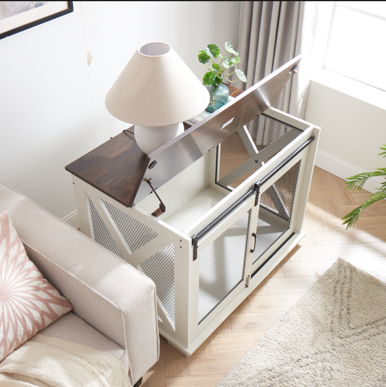 Healdsburg Craftsman Wooden Dog Crate Furniture