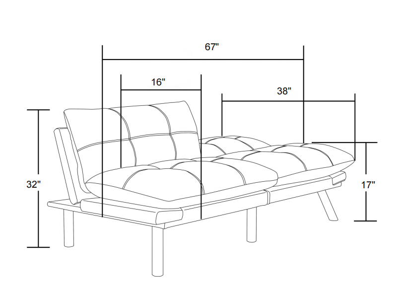 Luz Modern Convertible Folding Sofa