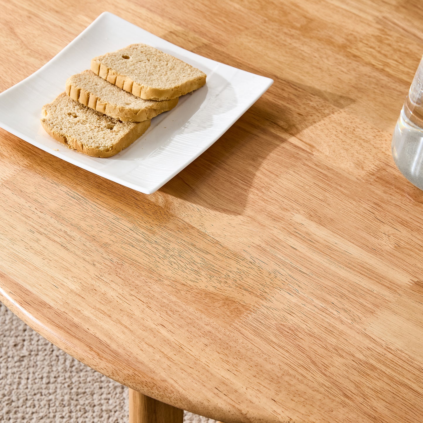 Calista Mid-Century Natural Faux Coffee Table
