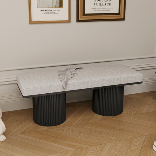 Lula Modern Upholstered Bench Chunky Legs