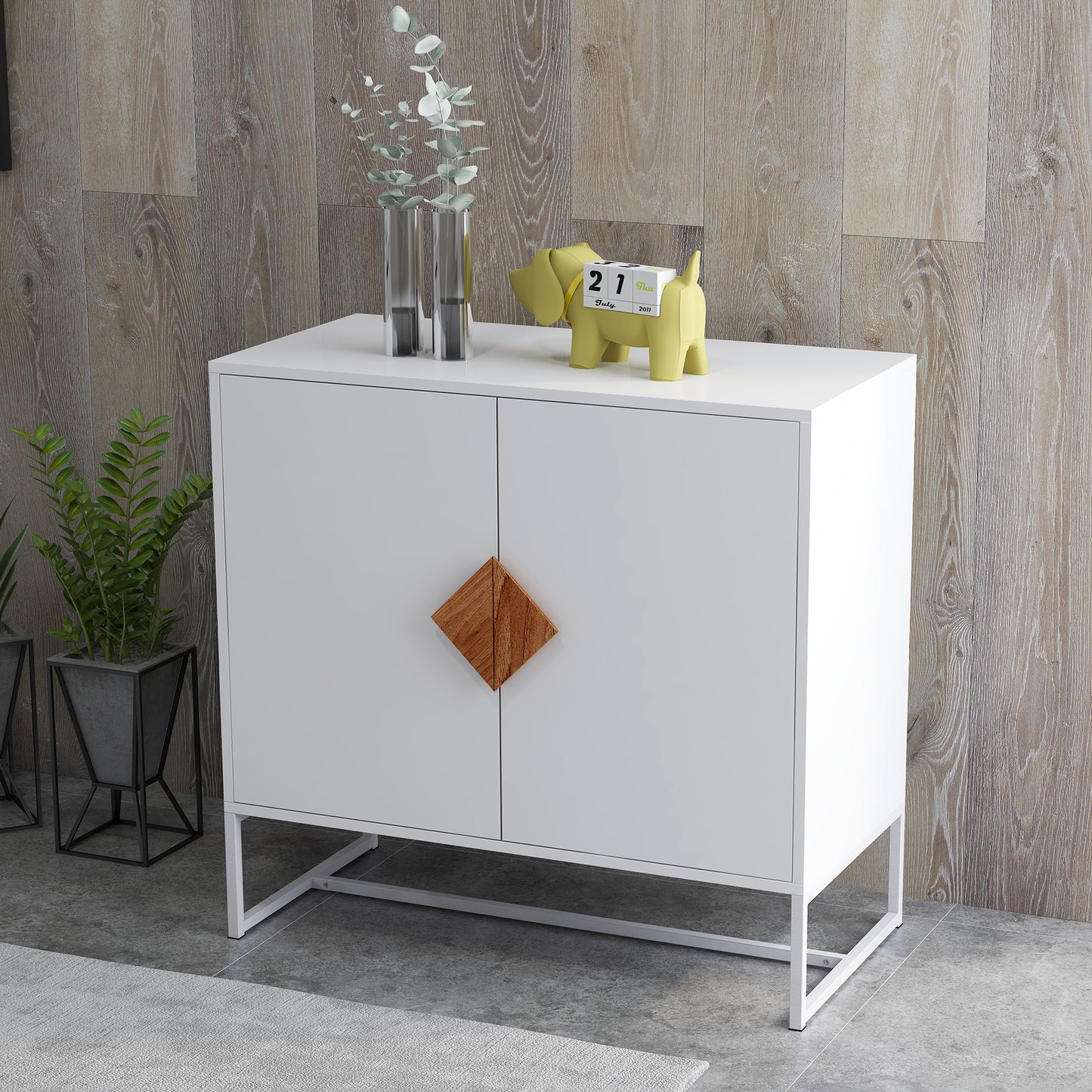 Centerville Mid-Century Solid Wood Square Shape Sideboard