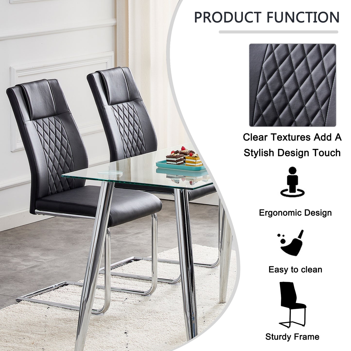 Healdsburg Modern Leather Dining Chairs