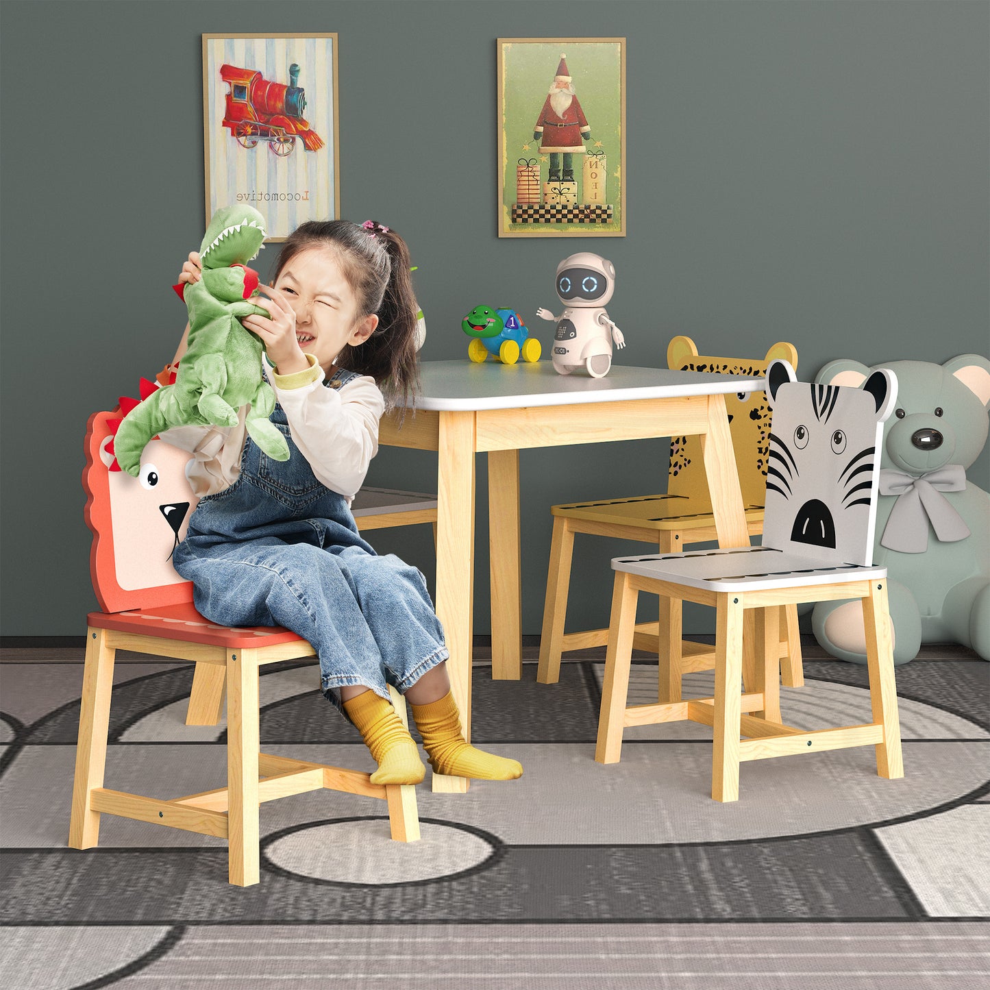 Lula Craftsman Kids Animal Table Set