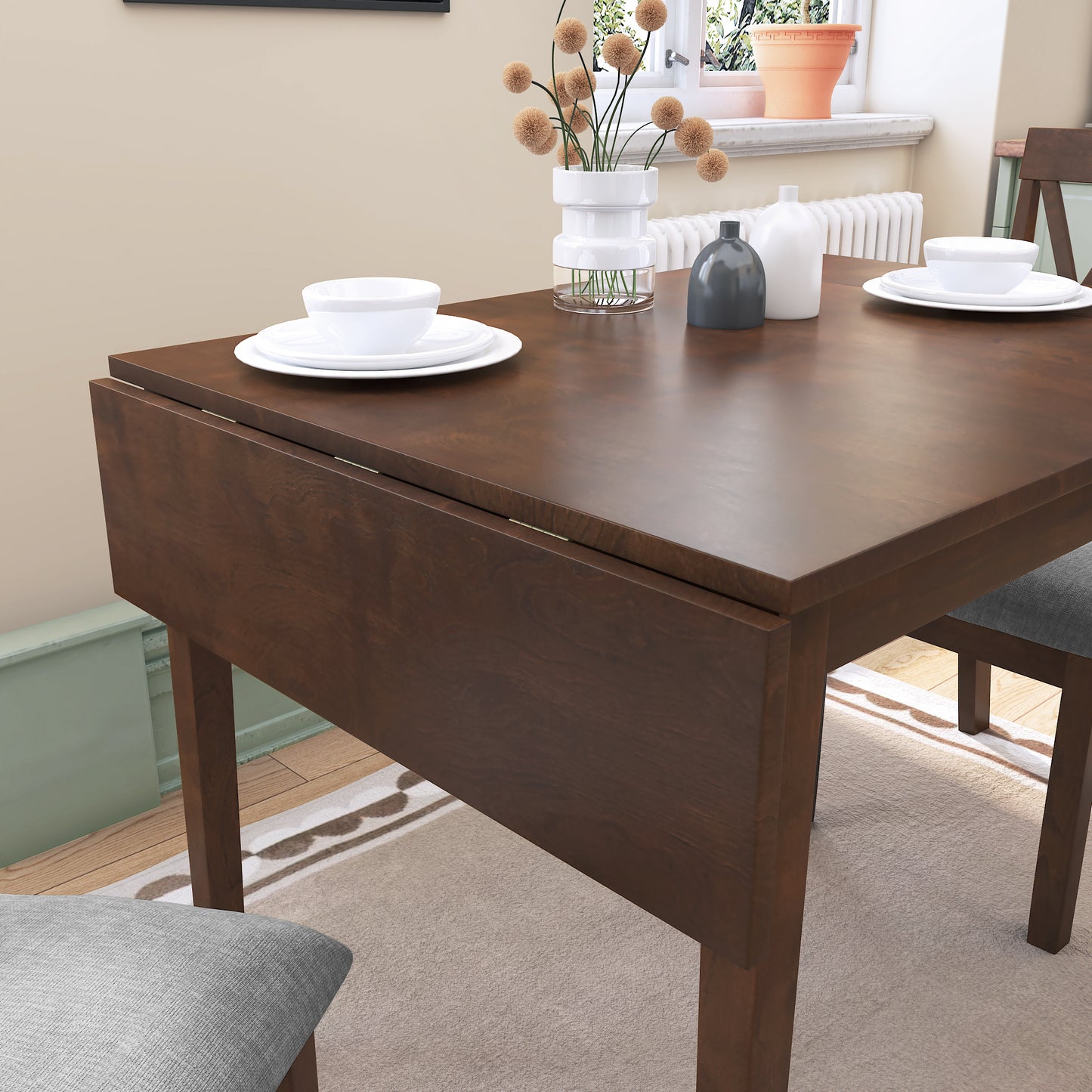Ghivi Modern Drop Leaf Dining Set