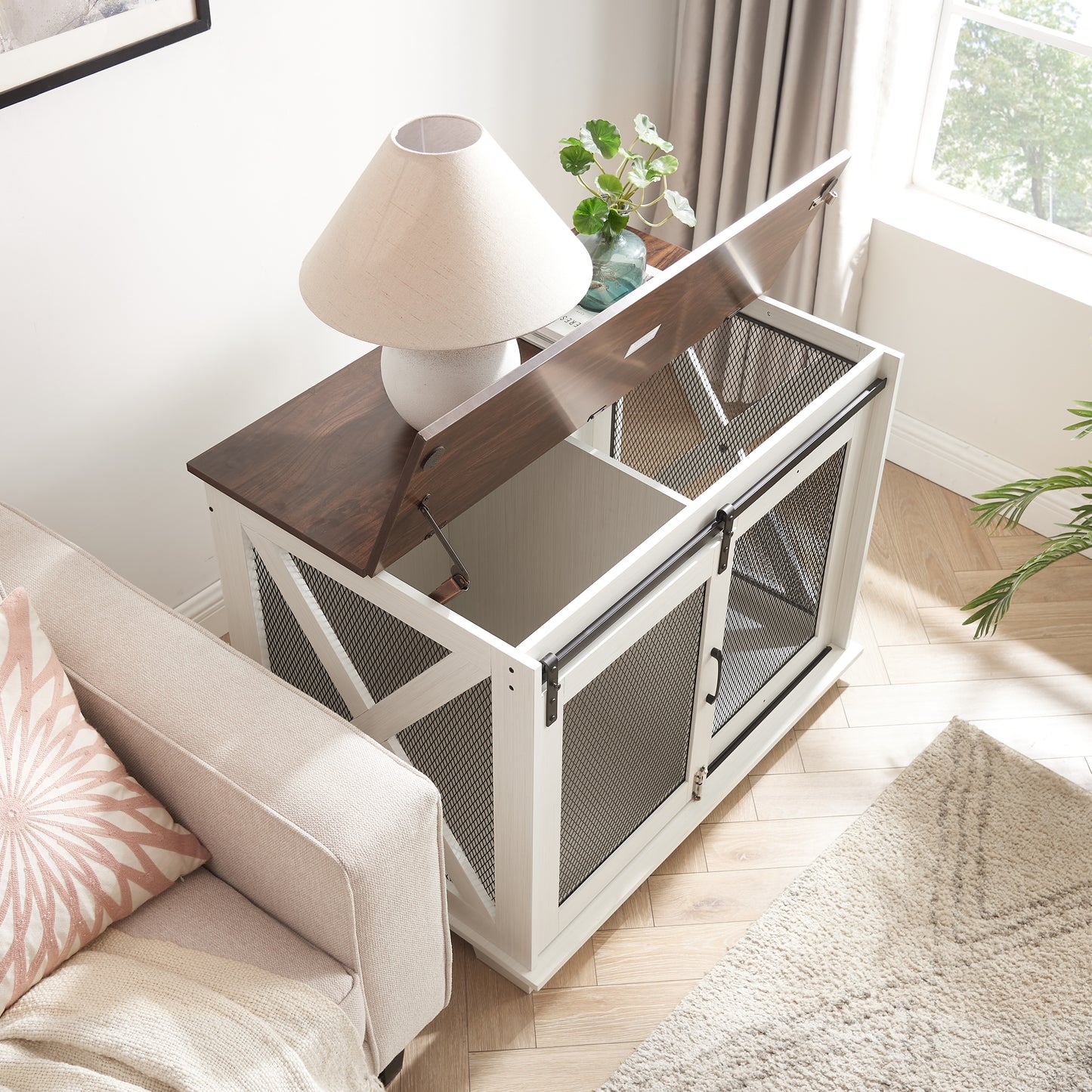 Healdsburg Craftsman Wooden Dog Crate Furniture